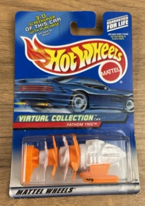 Hot Wheels Virtual Collection 2000 Fathom This Orange & White Toy Submarine #152 - Picture 1 of 8