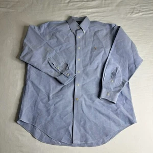 Ralph Lauren Yarmouth Button Up Chambray Dress Shirt Mens Size 16-33 Starched - Picture 1 of 13