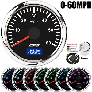 2" 52MM GPS Speedometer 0-60MPH Gauge for Motorcycles Boat Car Truck ATV - Picture 1 of 14
