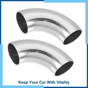 Pack(2) Car 1.25" 90 Degree Stainless Steel Bend Tube Exhaust Elbow Pipe Fitting - Bild 1 von 7