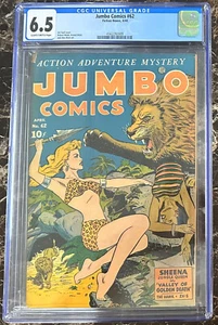 Jumbo Comics #62 1944 Sheena - Lion cover CGC 6.5 Fine+ Very Hard to Find Grade! - Picture 1 of 3