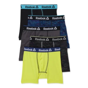 Reebok 5 Pack Boys Boxer Briefs Large 12/14 - Blue Black Yellow - Picture 1 of 2