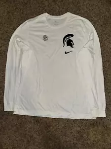 Nike Men’s Michigan State Spartans Logo Stack Legend Performance White T-Shirt - Picture 1 of 11
