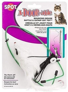 Spot Catnip Bouncing a Door Able Hanging Mouse W/ Rattle Cat Toy Colors Vary - Picture 1 of 1