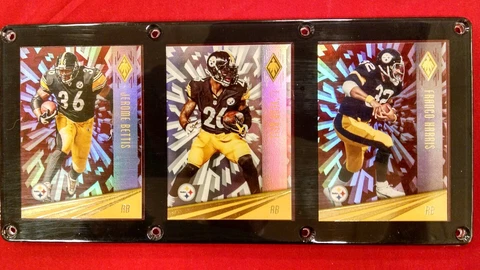 PITTSBURGH STEELERS RB'S 3 CARD PLAQUE JEROME BETTIS LE'VEON BELL FRANCO HARRIS Cover