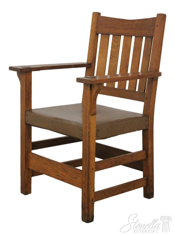F56408EC: STICKLEY Signed Antique Mission Oak Armchair Cover