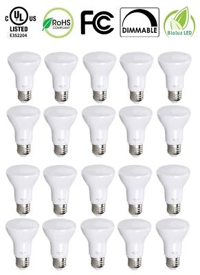 20 Pack R20 BR20 LED Bulb, Bioluz LED Dimmable BR20 50 Watt Replacement (7W) ... - Image 1 of 4