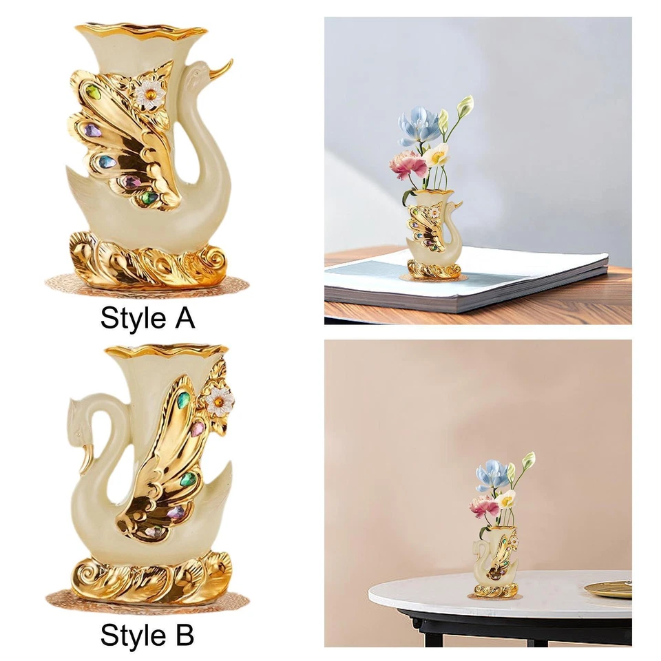 Swan Vase Porcelain Vase Flowers Arrangement Bud Vase Tabletop Vase Decorative - image 1 of 1
