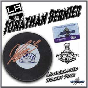 JONATHAN BERNIER Signed LA KINGS 2012 CUP Puck w/COA "NEW" #2 - Picture 1 of 1