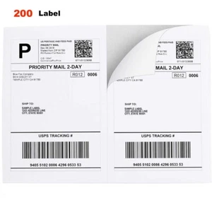 US 200 Versandetiketten 8,5x5,5 selbstklebend 2 pro Blatt USPS UPS Fedex - Bild 1 von 6