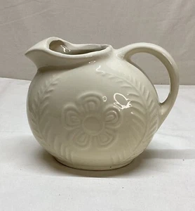 Vintage Shawnee USA Pottery Flower and Fern Jug Pitcher White Cream - Picture 1 of 9