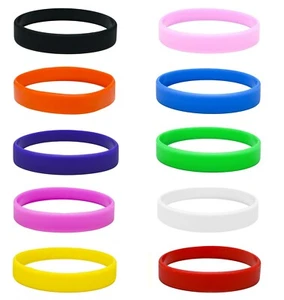 Wristbands Youth Size Silicone 10 Bands Per Pack Rubber Like Latex Free 190mm - Picture 1 of 55