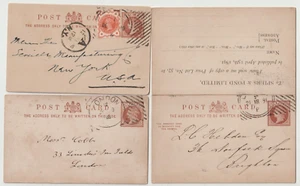 1888/91 3 x LONDON HOSTER MASCHINENSTEMPEL AUF 3 GEDRUCKTEN GANZSACHENKARTEN - Bild 1 von 3