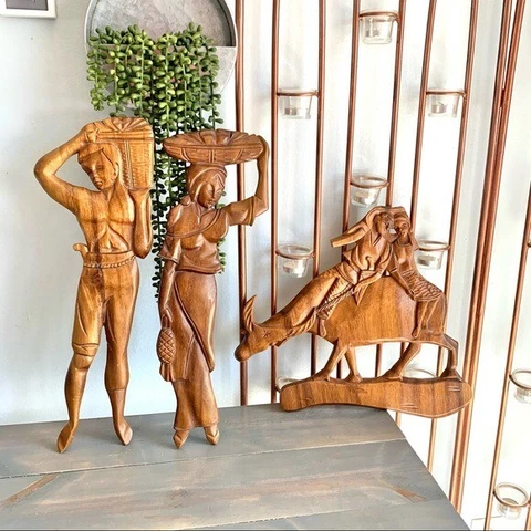 Ethnic Wall Hangings People with Baskets Bull Riders Cover