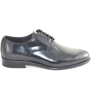scarpe da uomo stringata cerimonia da ballo fondo vero cuoio made in italy ovali - Foto 1 di 8