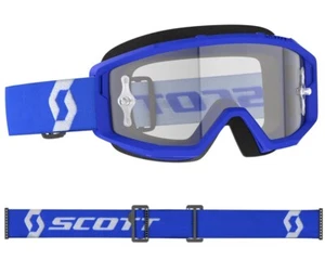 MASCHERA MASCHERINA MX CROSS SCOTT MX GOGGLE PRIMAL BLU WHITE ANTIFOG CLEAR - Picture 1 of 1