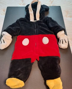 Costume Disney Baby Mickey Soft Snuggle fermeture éclair avec gants à capuche 3-6 mois peluche douce - Photo 1/4