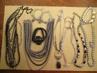 Lot of 12 Fashion Jewelry items, Classy Black, Silver, & Gray Crystals & Pearls