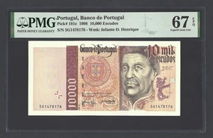 Portugal 10000 Escudos 12-2-1998 P191c Uncirculated Grade 67 - Picture 1 of 2