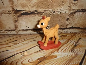 Clarice Rocking Horse Rudolph The Red Nosed Reindeer Enesco Christmas Ornament - Picture 1 of 6