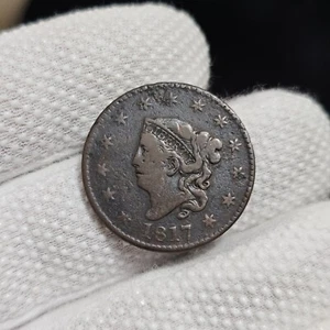 1817 großer Cent N.17 R.5 seltene Sorte umgekehrte Stempelrisse - Bild 1 von 8