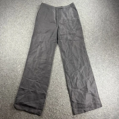 ANN TAYLOR LOFT 女式黑色宽腿亚麻混纺裤子 4 码 — 第 1/4 张图片