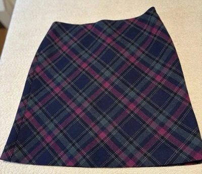 Falda Talbots Petites Mezcla Lana Cuadros Talla 6P Línea A Corta Preppy Academia Foto 1 de 4