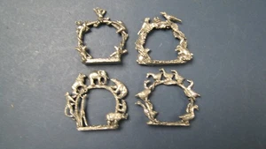 Vintage Wanda Scruby Zinn Serviettenring Set mit 4 verschiedenen Tiermotiven - Bild 1 von 7