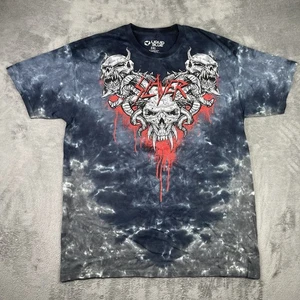 Slayer Shirt Herren 2XL Liquid Blue Tye Dye All Over Metal Band Skull Devil Retro - Bild 1 von 8