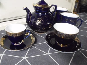 Juego parcial de café, té y espresso Imperial Lomonosov vintage mixto de la URSS de 8 piezas - Imagen 1 de 10