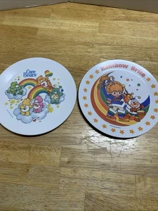 2 Vintage 1983 Rainbow Brite Melamine Children's Plates Deka Care Bears Cartoon - Picture 1 of 19