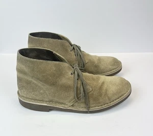 Clarks Bushacre Sand Leather Ankle Lace Up Chukka Desert Boots US 9.5 EU 42.5 - Picture 1 of 7
