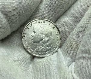 Paesi Bassi - 1 fiorino 1892 - Guglielmina, argento, data chiave D253 - Foto 1 di 2