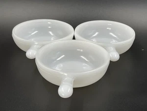VTG Glasbake soup bowls lot of 3 Microwave Safe White Milk Glass - Picture 1 of 6