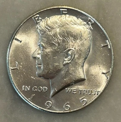 Medio dólar Kennedy 1965-P - AU - casi sin circular - 40 % plata Foto 1 de 3
