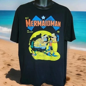 Mermaidman and Barnacleboy Mens XL Tshirt Spongebob Squarepants Comic EUC  - Picture 1 of 7
