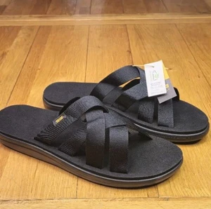 Teva Voya Mens Slides Comfort Flip Flops In Black Size UK 13/ US 14/ EU 48.5 - Picture 1 of 11