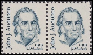 US 1863 Great Americans John J Audubon 22c horz pair MNH 1985 - Picture 1 of 1