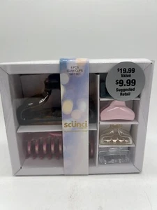 Scunci 6tlg Kiefer Kralle Haarspange Geschenkset Pink Schwarz Klar Klein Mittel KOMBIVERSIP - Bild 1 von 5
