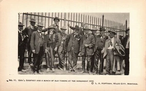 POSTCARD CUSTER BATTLEFIELD MONTANA NO. 11 GEN'L GODFREY & BUNCH OF OLD TIMERS - Picture 1 of 2