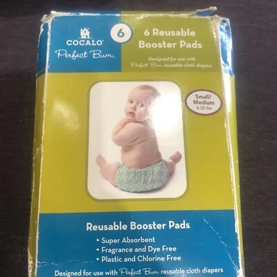 6 шт. COCALO Perfect Bum Многоразовые Бустерные Подгузники Вкладыши Тканевые Подгузники МАЛЕНЬКИЕ СРЕДНИЕ - Изображение 1 из 4