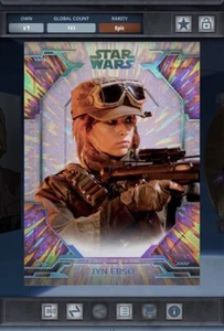 Star Wars Card Trader Galactic Antiquities Jyn Esro Hyperspace Epic DIGITAL - Picture 1 of 2
