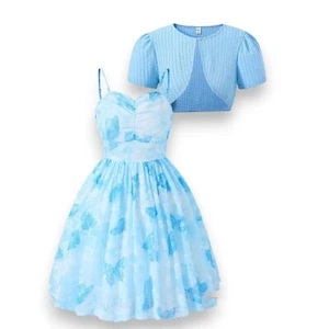 Abito SHEIN Bambini Elegante Tessuto Texturizzato Spaghetti Strap Stile Vacanza Con Coa - Foto 1 di 9