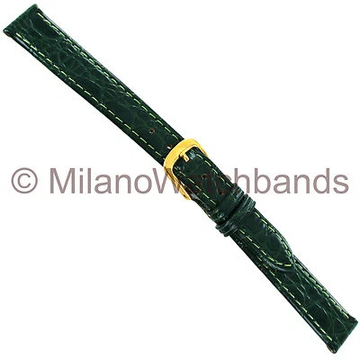 Pulseira de relógio feminina de couro genuíno grão croco verde 12 mm Speidel 318 430 - Imagem 1 de 3
