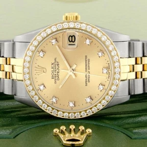 Rolex Datejust 2-tone 31mm 68273 Champagne Dial Watch With 0.95ct Diamond Bezel - Picture 1 of 10