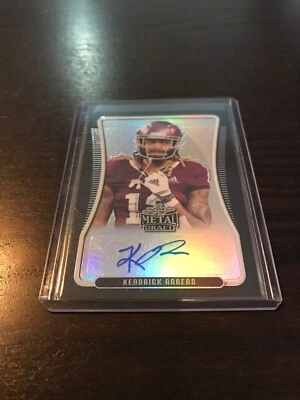 KENDRICK ROGERS 2020 Leaf Metal Draft AUTOGRAPH #/15 Black Prism AUTO Texas A&M - Image 1 of 3