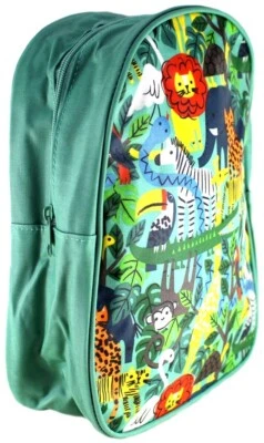 GISELA GRAHAM 30cm RUCKSACK Jungle PVC abwischbar GRÜN Kinder Tragetasche - Bild 1 von 4