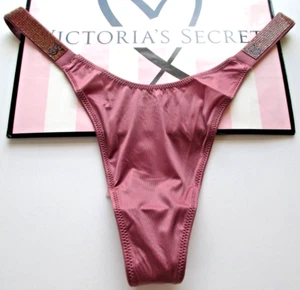 VICTORIA'S SECRET VERY SEXY Shine Strap High Leg Thong Panty S M L XL Mauve VS - Picture 1 of 5