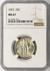 1923 25c Standing Liberty Quarter NGC MS67 - Picture 1 of 4