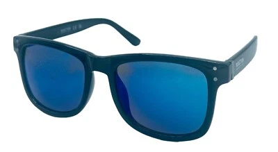 Gafas de sol Kenneth Cole Reaction para hombre brillantes negras rectangulares, lentes azules KC1401 1X Foto 1 de 4